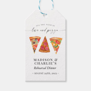 Étiquettes-cadeau Dîner de répétition "Love and Pizza"