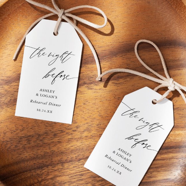 Étiquettes-cadeau Dîner de répétition rustique la veille  (Créateur téléchargé)