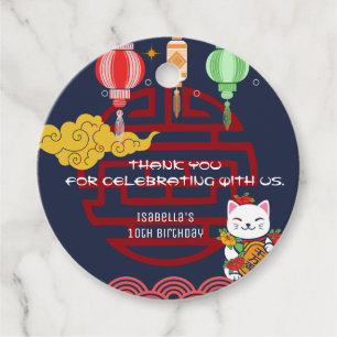 Étiquettes Cadeau Dîner japonais hibachi fête d'anniversaire