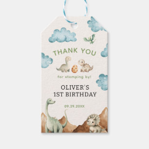 Étiquettes-cadeau Dinosaur Anniversaire de enfant Merci Favor