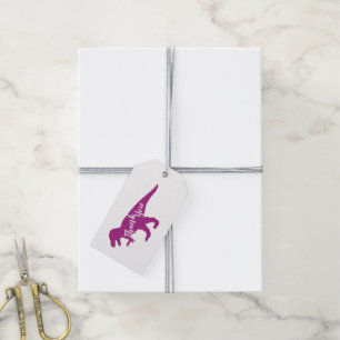 Étiquettes-cadeau Dinosaur Baby shower Dino Rose Girl