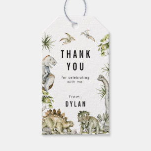 Étiquettes-cadeau Dinosaur Thème Anniversaire Merci