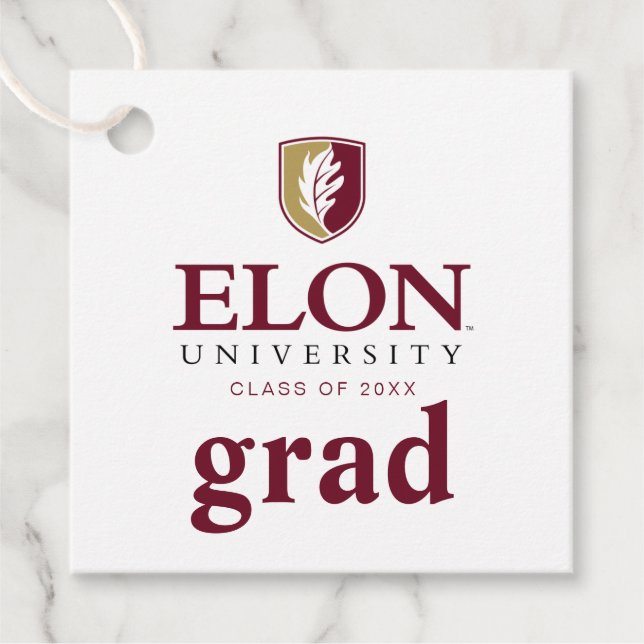 Étiquettes Cadeau Diplôme de l'Université Elon (Devant)