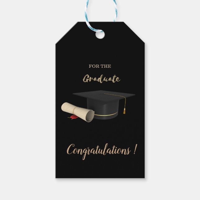Étiquettes-cadeau Diplôme, Diplôme, Diplômé (Devant)