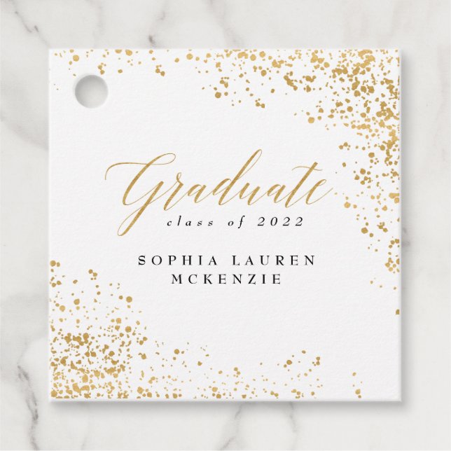 ÉTIQUETTES CADEAU DIPLÔMÉ ÉLÉGANT ET MODERNE (Devant)