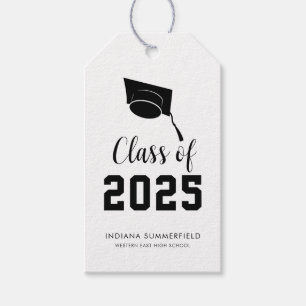 Étiquettes-cadeau Diplômé Moderne 2026 Écriture Minimaliste Grad