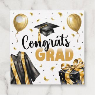 Étiquettes Cadeau Diplôme Neutre Noir Or Lycée Université