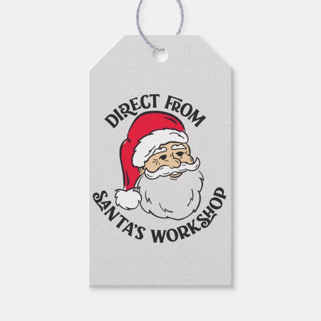Étiquettes-cadeau Direct De Santas Atelier Noël Personnalisé (Devant)