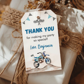Étiquettes-cadeau Dirt Bike Birthday Party Thank You