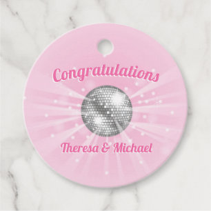 Étiquettes Cadeau Disco Ball Baby shower fille rose