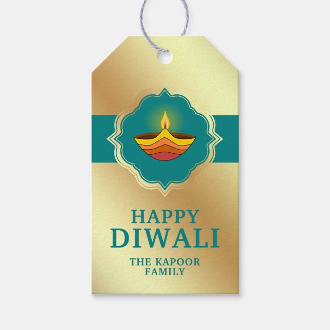 Étiquettes-cadeau Diwali personnalisé (Devant)