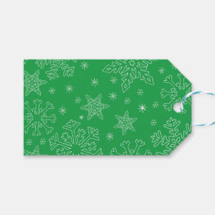 Étiquettes-cadeau Dk Green Christmas BG Snowflake Boarpart Clipart T