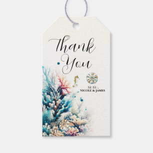 Étiquettes-cadeau Dollar de Sable Océan Éclaboussure Aquarelle Maria