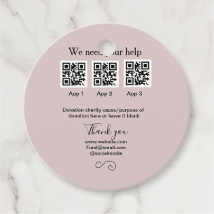 Étiquettes Cadeau Donation Collection conseil pot ajouter votre q r
