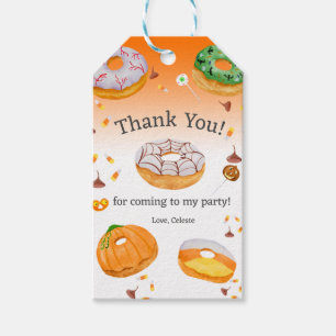 Étiquettes-cadeau Donut délicieux Halloween à l'aquarelle Merci