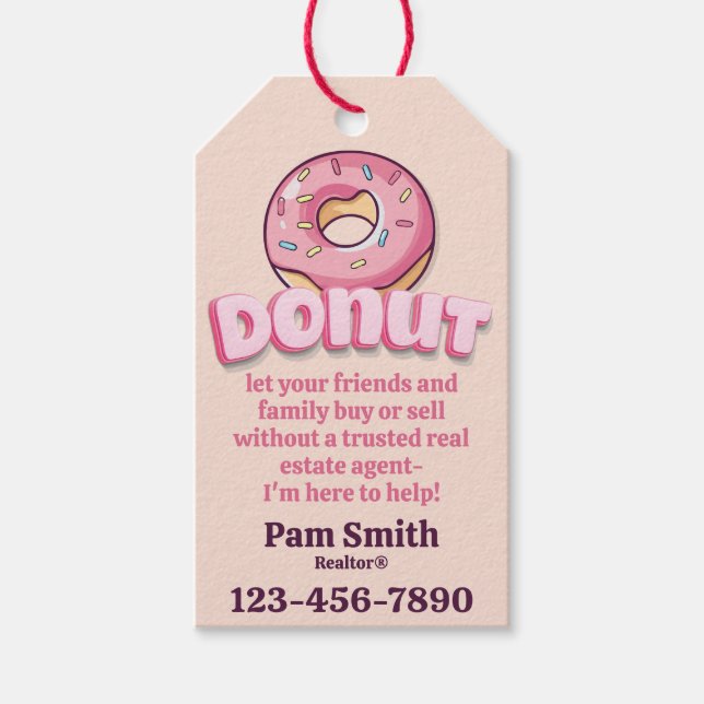 Étiquettes-cadeau Donuts, Donut, Café, Realtor Pop by (Devant)