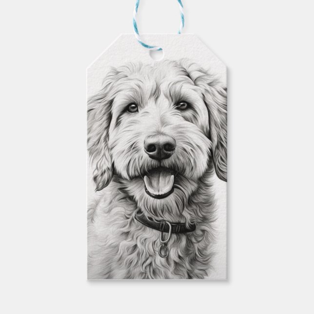 Étiquettes-cadeau Doodle d'or (Devant)