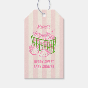 Étiquettes-cadeau Doodle Douce Baie Rose Verte Fille Baby Shower