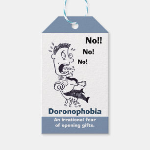 Étiquettes-cadeau Doronophobie Peur d'ouvrir des cadeaux Balises cad