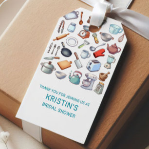 Étiquettes-cadeau Dotation de la cuisine pour une mariée moderne