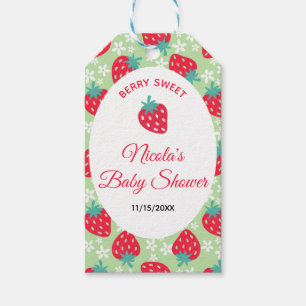 Étiquettes-cadeau Douce Baby Shower Fraise Verte de Berry