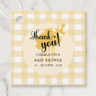Étiquettes Cadeau Douce Baby Shower Orange Gingembre Pastel