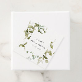 Étiquettes Cadeau Douce Fête de Mariage à l'Aquarelle avec Feuillage