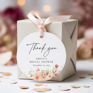 Étiquettes Cadeau Douce Mariée Bohème Fleurie