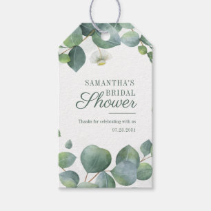 Étiquettes-cadeau Douceur de verdure pour une fête prénuptiale aquar