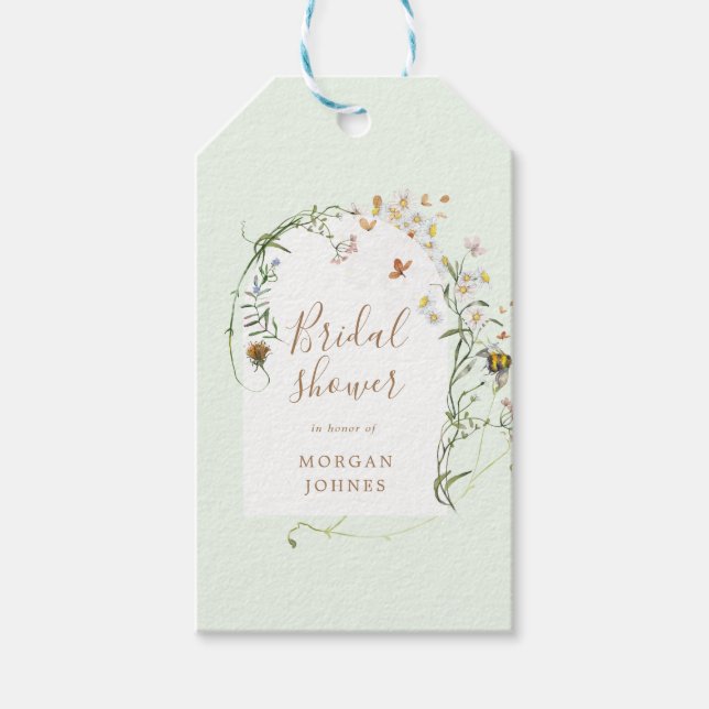 Étiquettes-cadeau Douche à fleurs de prairie fleur sauvage (Devant)