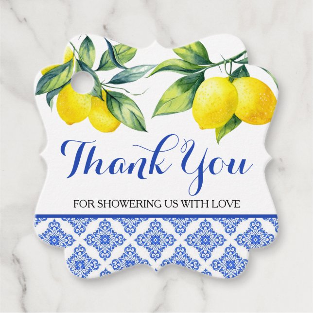 Étiquettes Cadeau Douche citron (Devant)