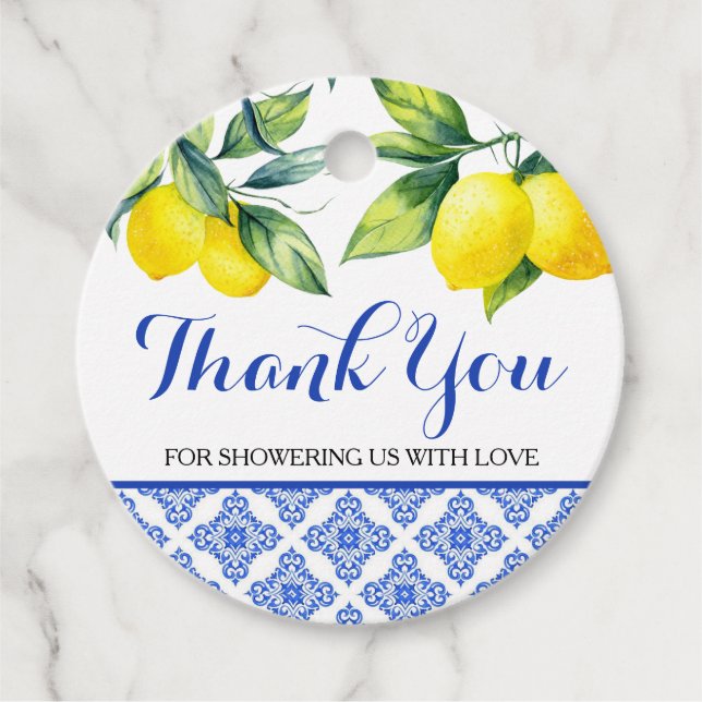 Étiquettes Cadeau Douche citron (Devant)