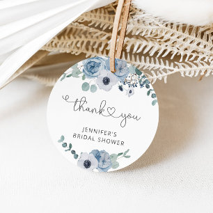 Étiquettes Cadeau Douche de la nuptiale bleu foncé