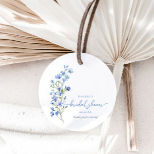 Étiquettes Cadeau Douche de mariage aux fleurs sauvages bleu poussié