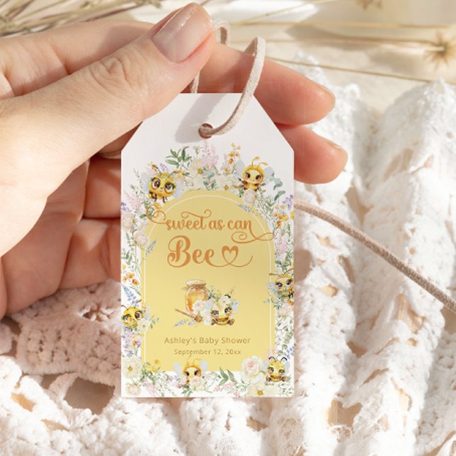 Étiquettes-cadeau Doux comme peut Bee Bumble Bee Baby shower (Créateur téléchargé)