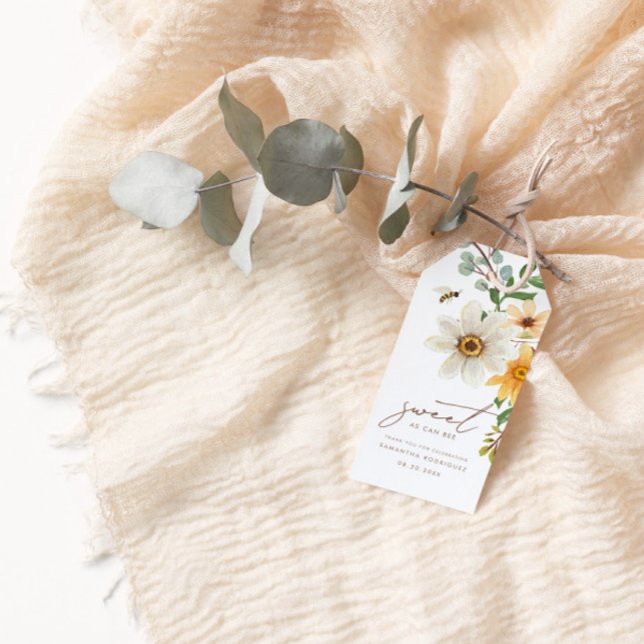 Étiquettes-cadeau Doux Comme Peut Être | Floral Spring Baby shower F (Créateur téléchargé)