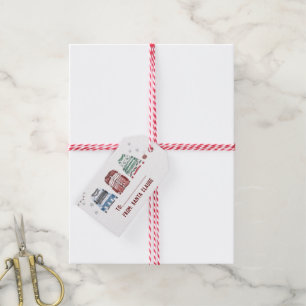 Étiquettes-cadeau Doux moche Joyeux Noël à et de