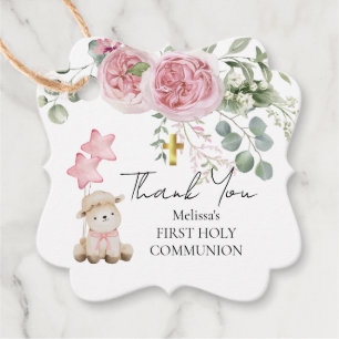 Étiquettes Cadeau Doux Petite Agneau Verdure Première Communion sain