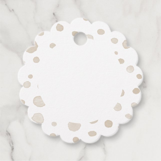 Étiquettes Cadeau Dove Confetti Aquarelle Points Favoriser les étiqu (Devant)