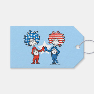 Étiquettes-cadeau Dr Seuss Une chose Deux graphiques patriotiques
