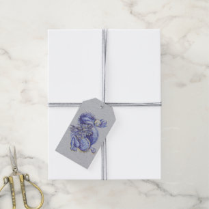 Étiquettes-cadeau Dragon bleu
