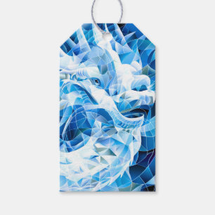 Étiquettes-cadeau Dragon de Mosaïque Ciel Bleu
