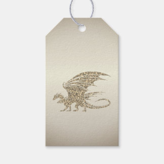 Étiquettes-cadeau Dragon de mosaïque Extraordinaire Golden