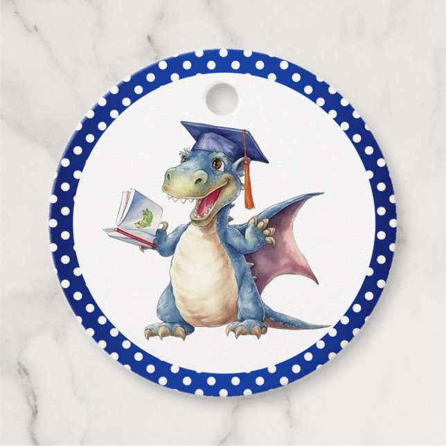 Étiquettes Cadeau Dragon Kindergarten Graduate Circle Favoriser les  (Devant)