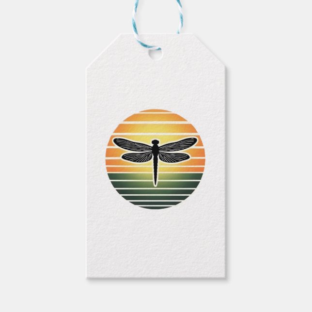 Étiquettes-cadeau Dragonfly Retro (3) (Devant)