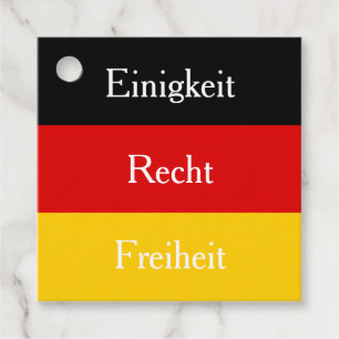 Étiquettes Cadeau Drapeau allemand "Einigkeit, Recht, Freiheit" Pers