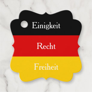 Étiquettes Cadeau Drapeau allemand "Einigkeit, Recht, Freiheit" Pers