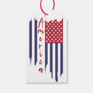 Étiquettes-cadeau Drapeau artistique américain vertical