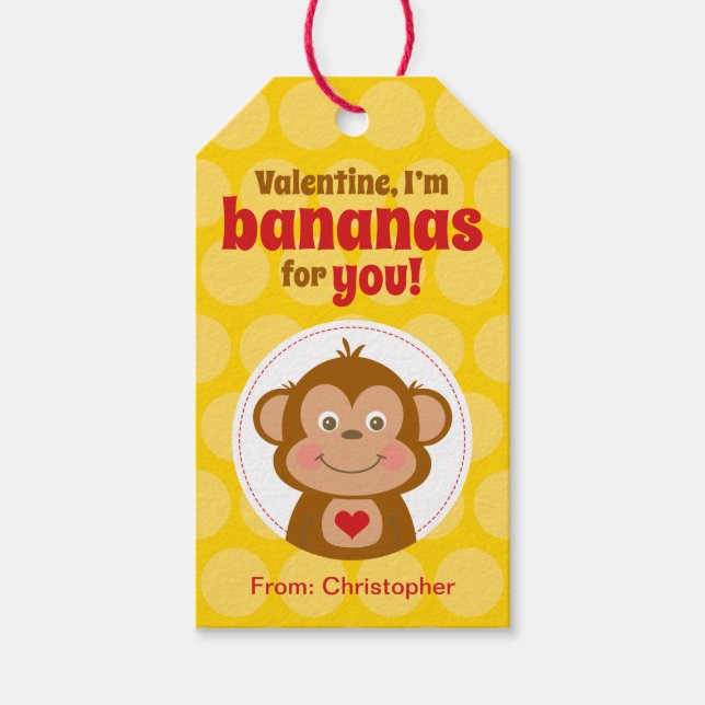 Étiquettes-cadeau Drapeau-cadeau de Saint-Valentin pour enfants (Devant)