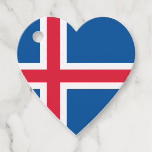 Étiquettes Cadeau Drapeau cardiaque islandais